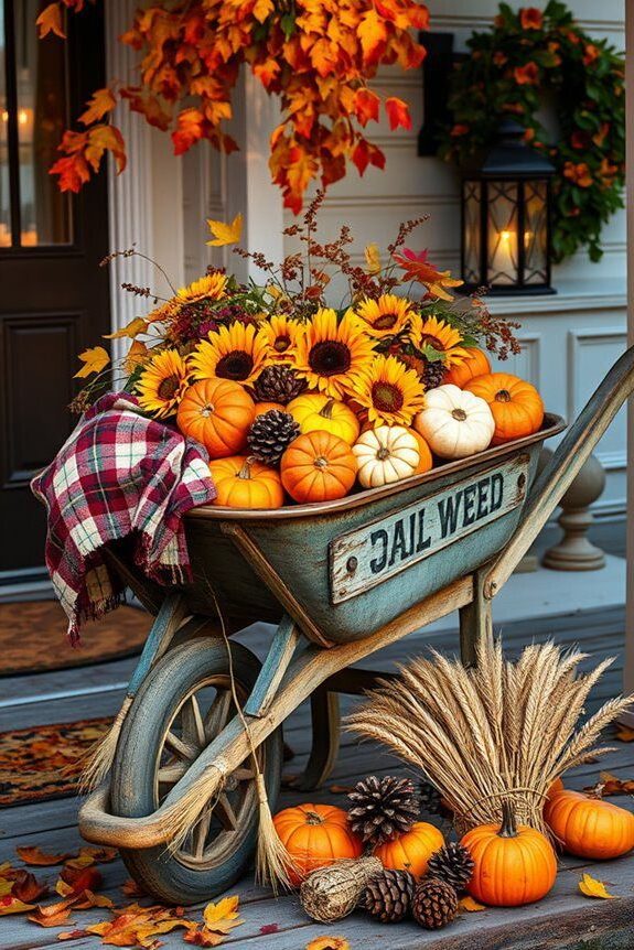 Utilize Old Wheelbarrows for Decor