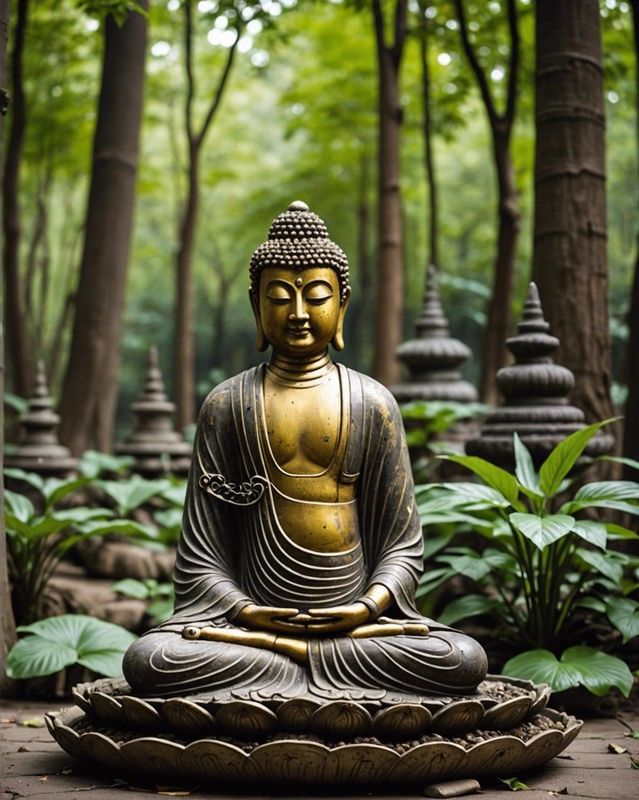 Tranquil Buddha Grove Setting