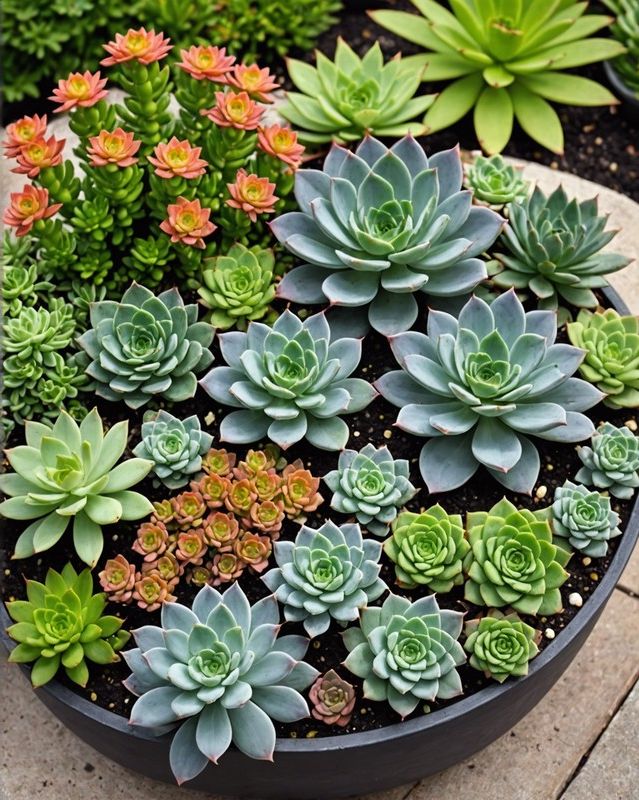 Succulent Mix with Echeveria, Sedum, and Aloe