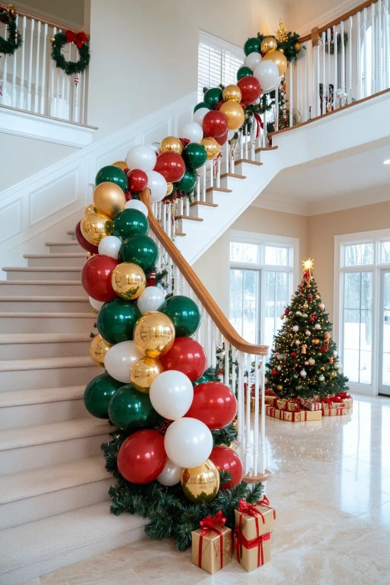 17. Balloon garland winding down a staircase