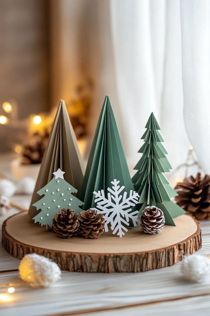 2. Soft Green Scandinavian Paper Tree Centerpiece - photo 3