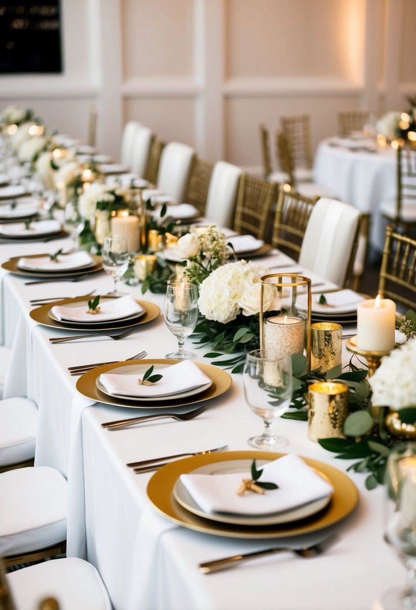 4) White linen tablecloths