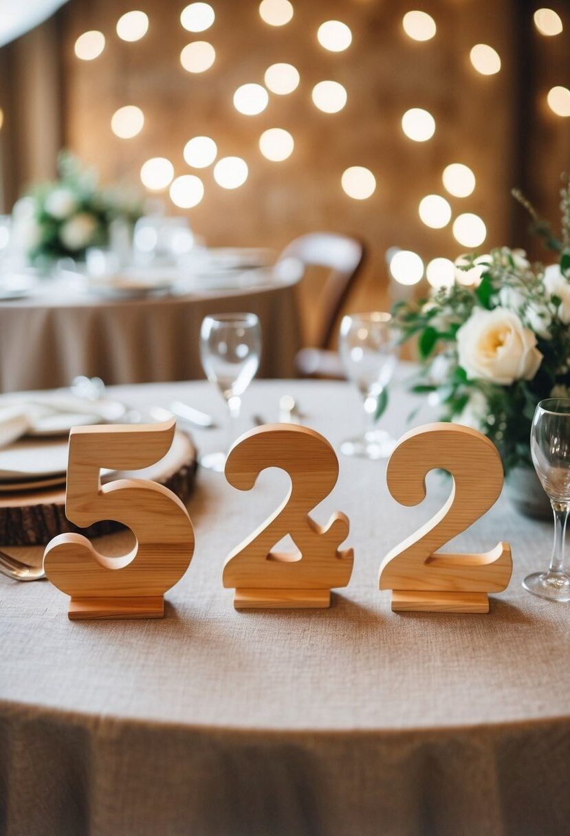 4) Rustic Wooden Table Number Ideas