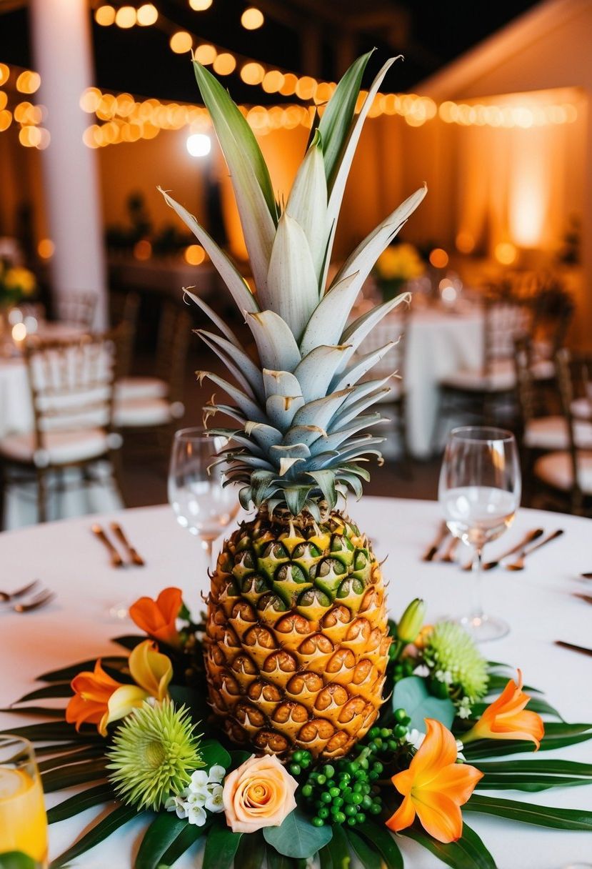 6) Bold Pineapple Table Accents