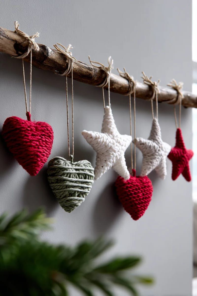 26. Yarn stars and hearts on a rod - photo 2