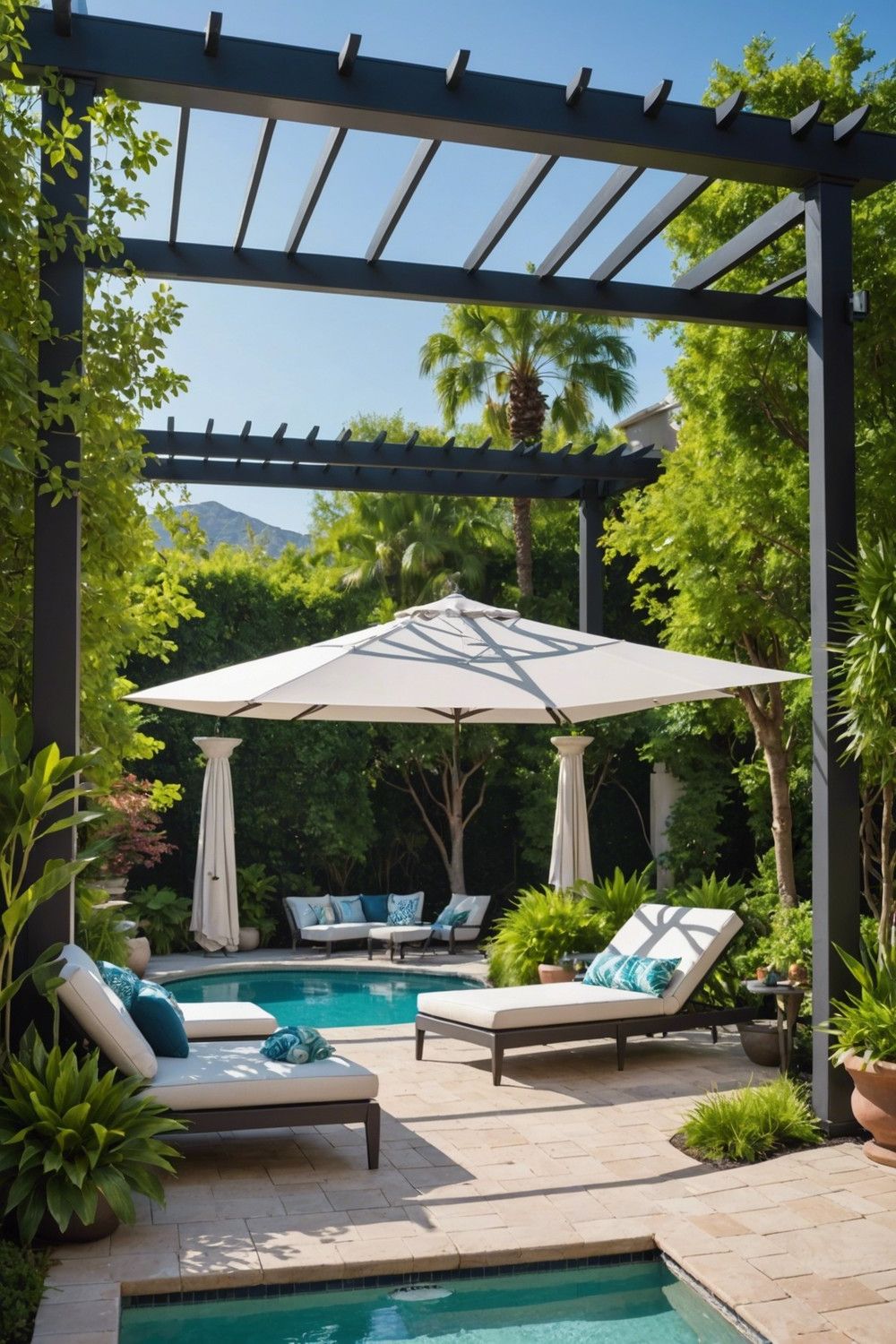 Vinyl-Covered Pergola Shades