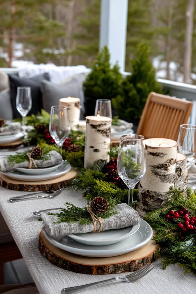 24. Table Setting Styled With Pine and Birch Wood - photo 2
