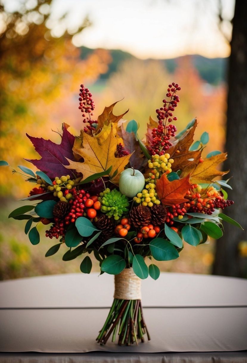 14) Fall Berry and Leaf Arrangements