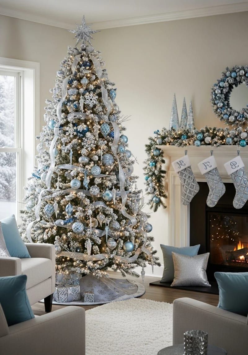 5. Icy blue silver baubles for a winter wonderland tree - photo 3