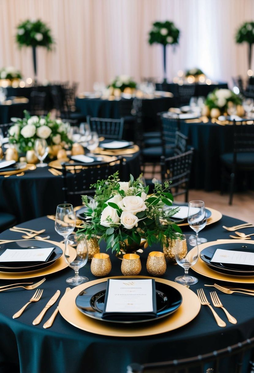 15 Stunning Black &amp; Gold Table Decor Ideas for a Glam Wedding!
