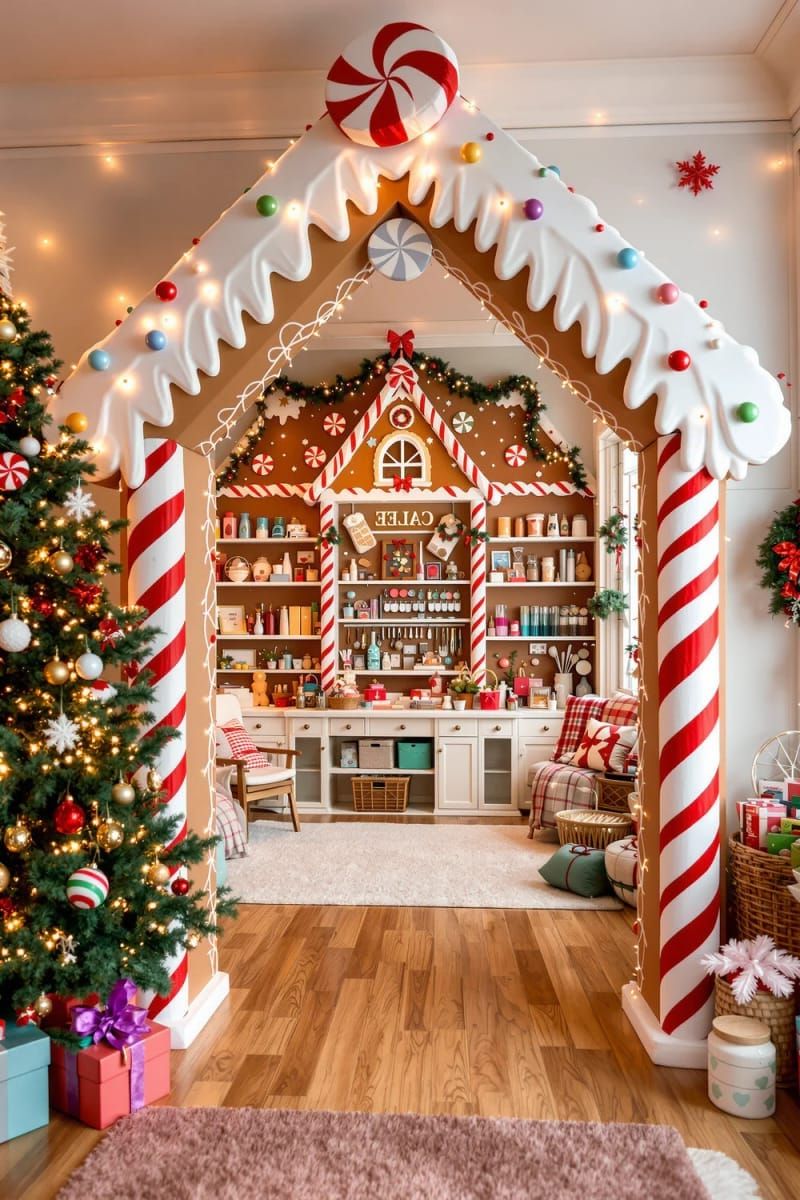 1. Cardboard Gingerbread House Entrance Idea - photo 3