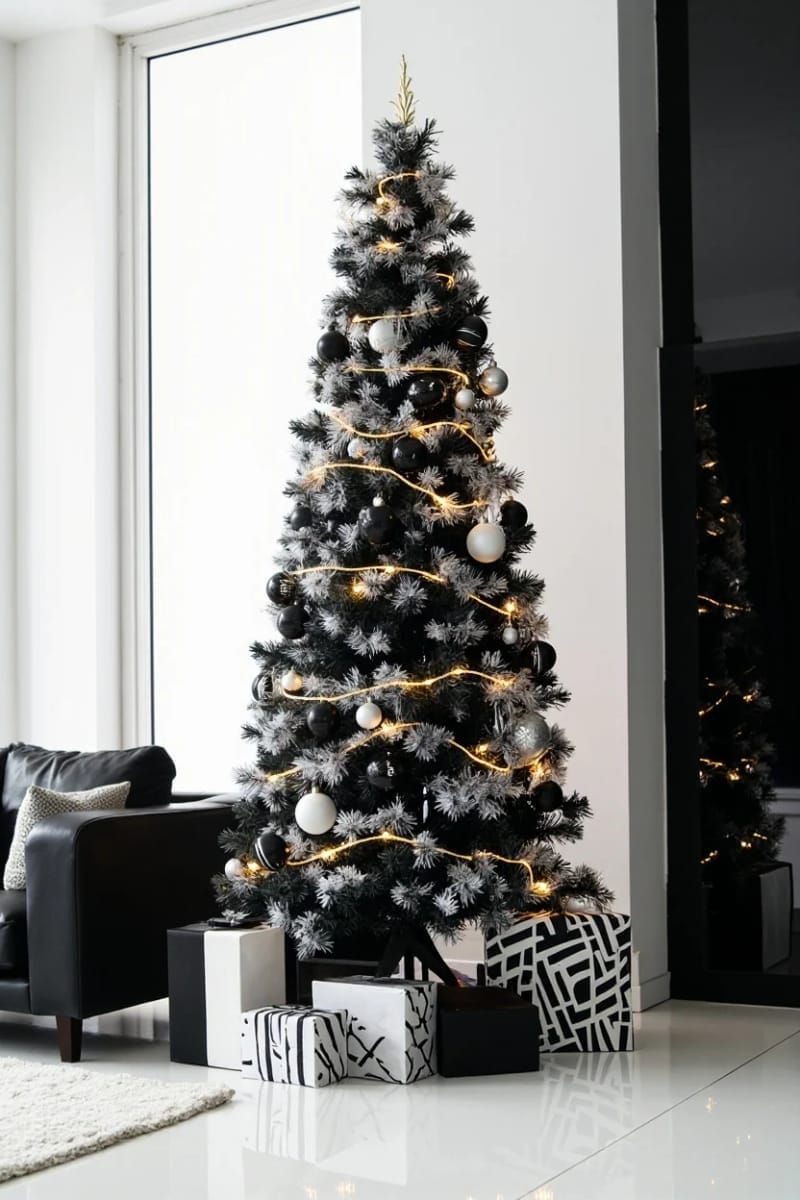11. Modern Black and White Christmas Tree - photo 2