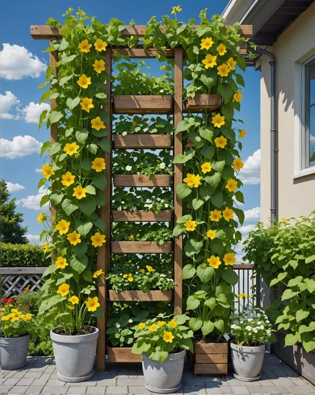 Tiered Trellis for Cucumbers
