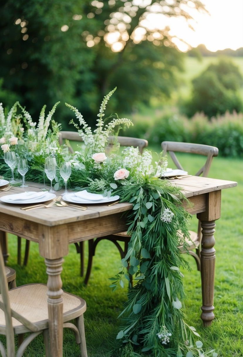 7) Lush Greenery Garlands