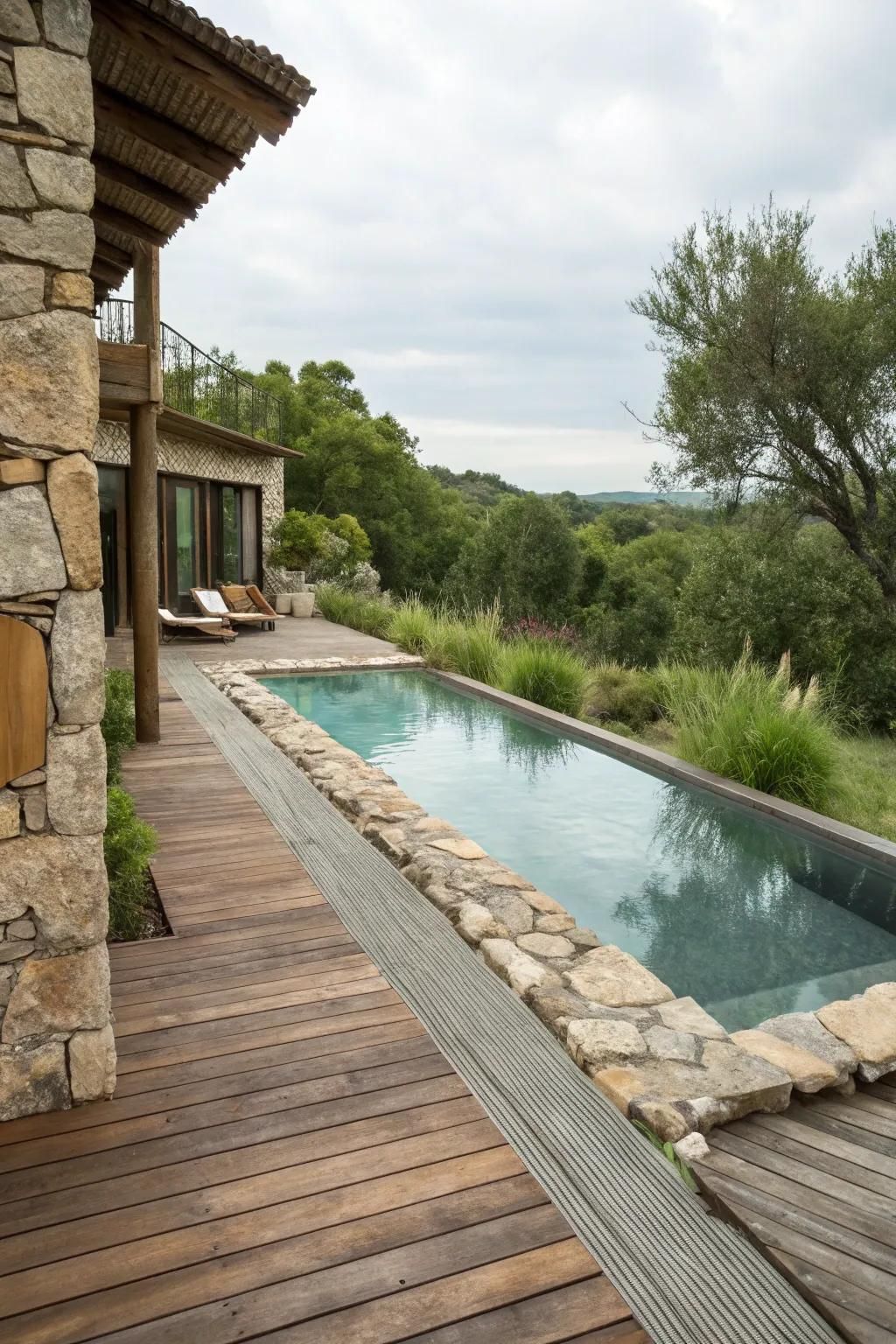 Add Natural Wood and Stone Accents