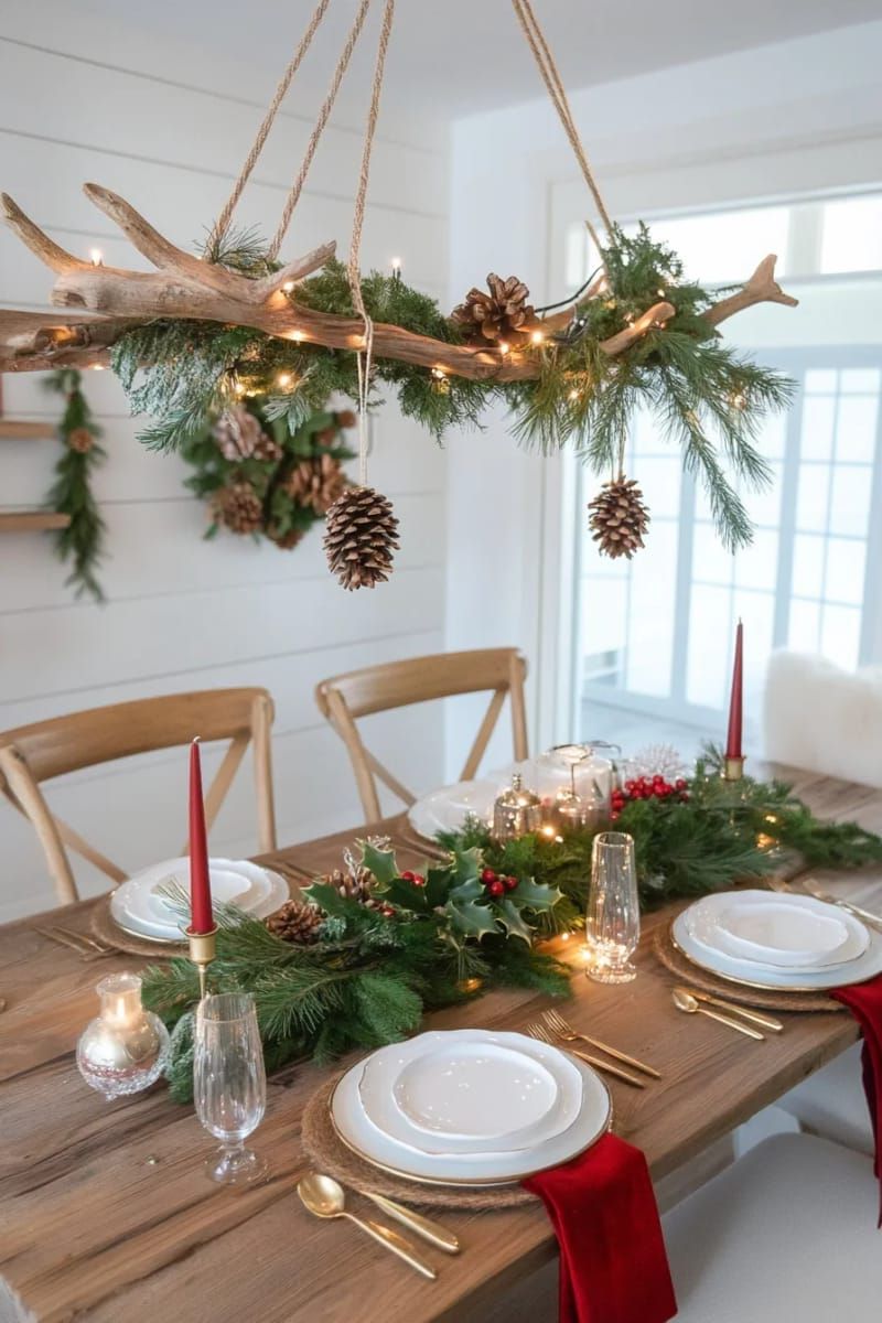 22. Pine Branch Chandelier With Velvet Ribbon - photo 3