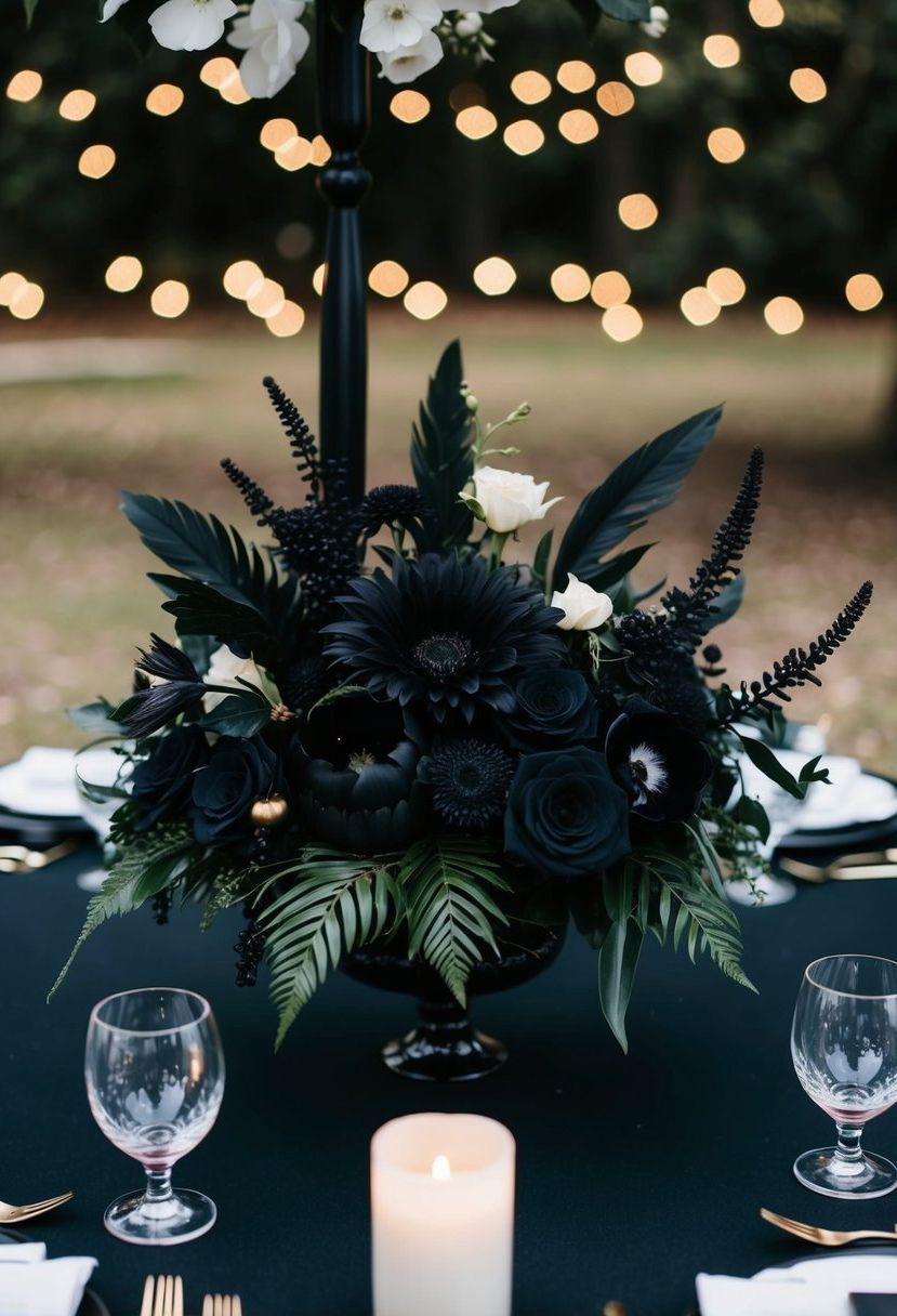 1) Gothic Dark Floral Arrangements