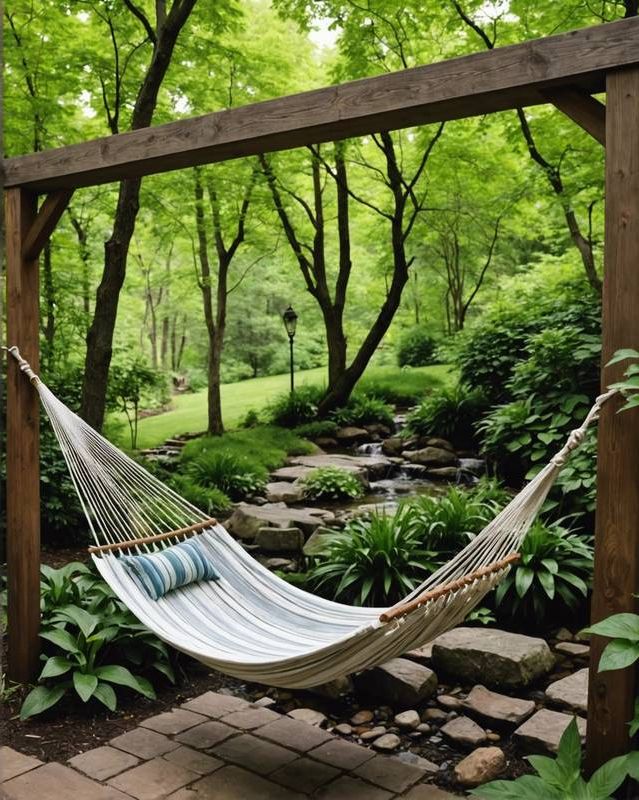 Hammock Nook Beside a Babbling Brook