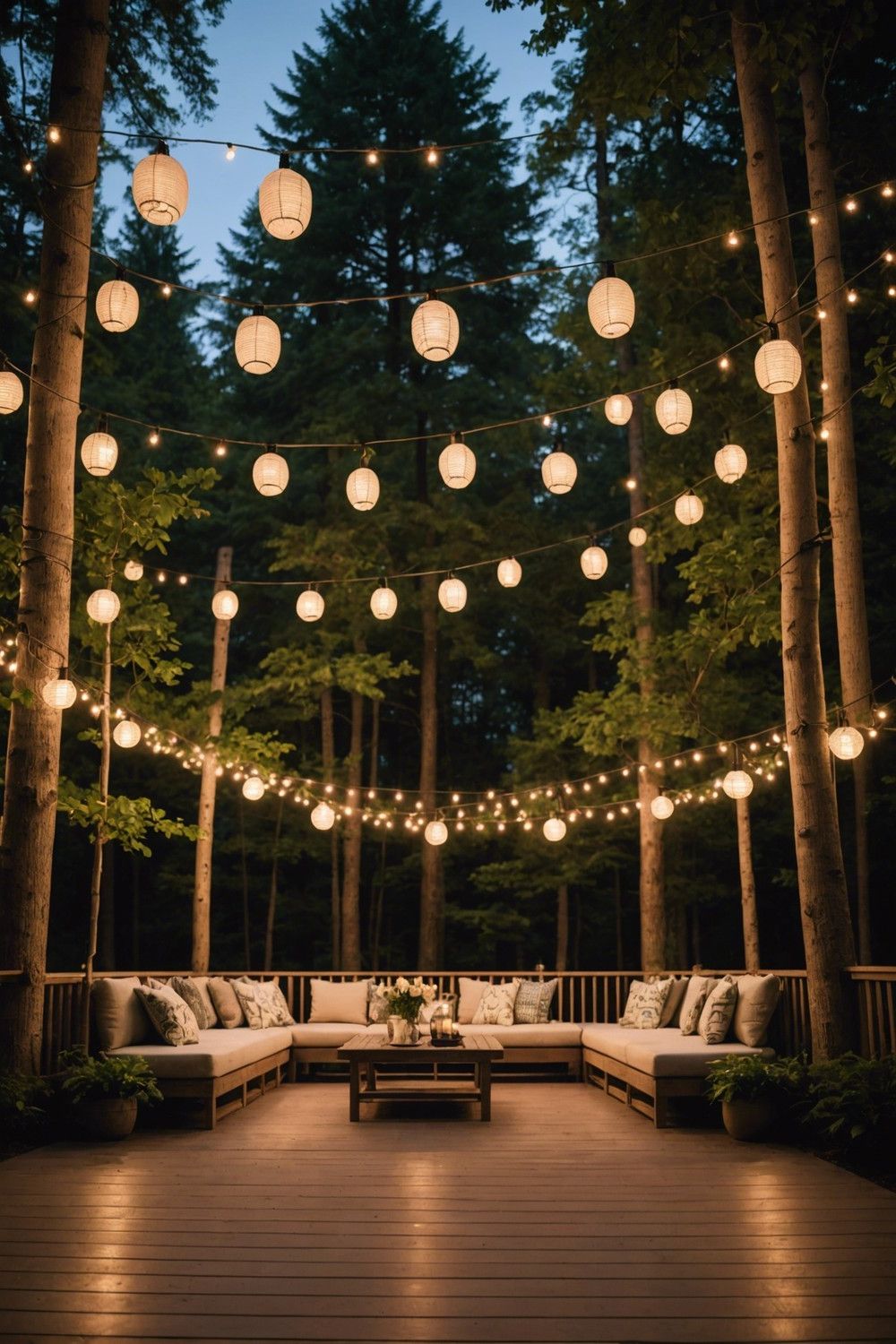 String Lighting and Ambient Illumination for a Nighttime Oasis