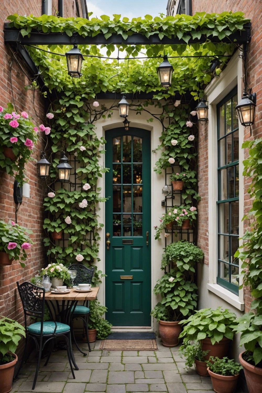 Vine-Covered Trellis Walls