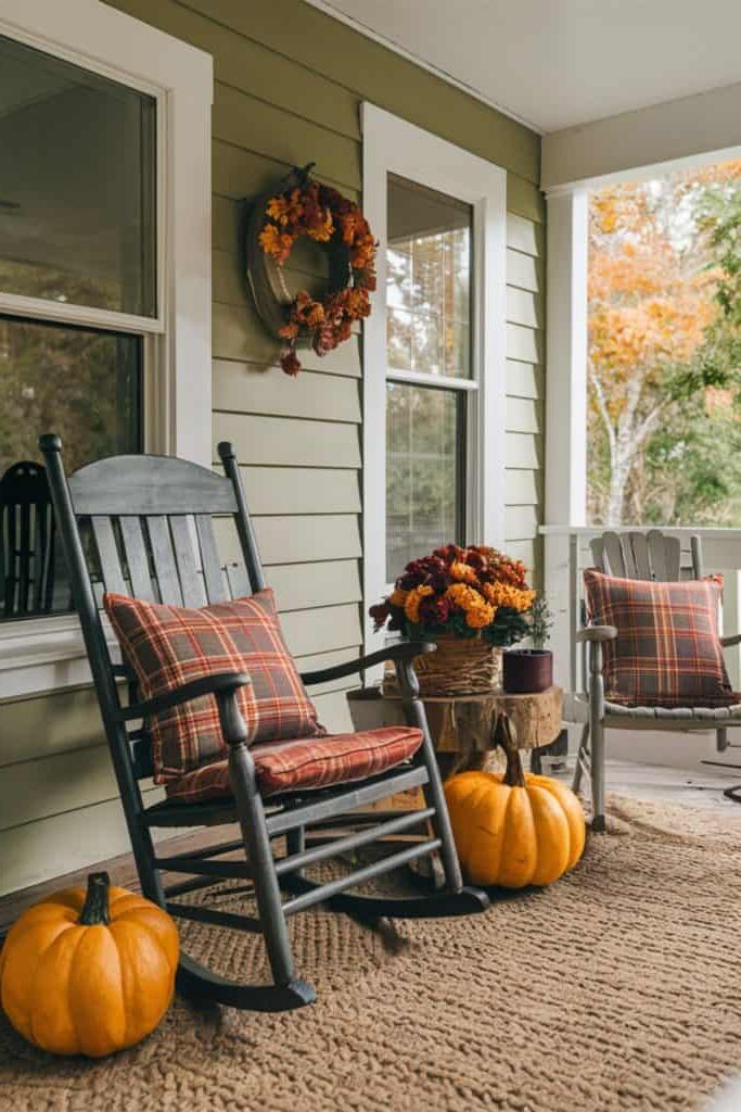 11. Country-Style Fall Porch