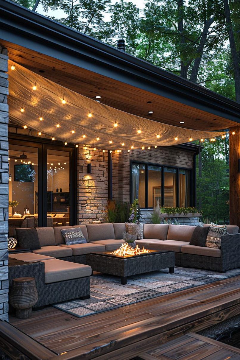 Add Twinkling String Lights for Nighttime Charm