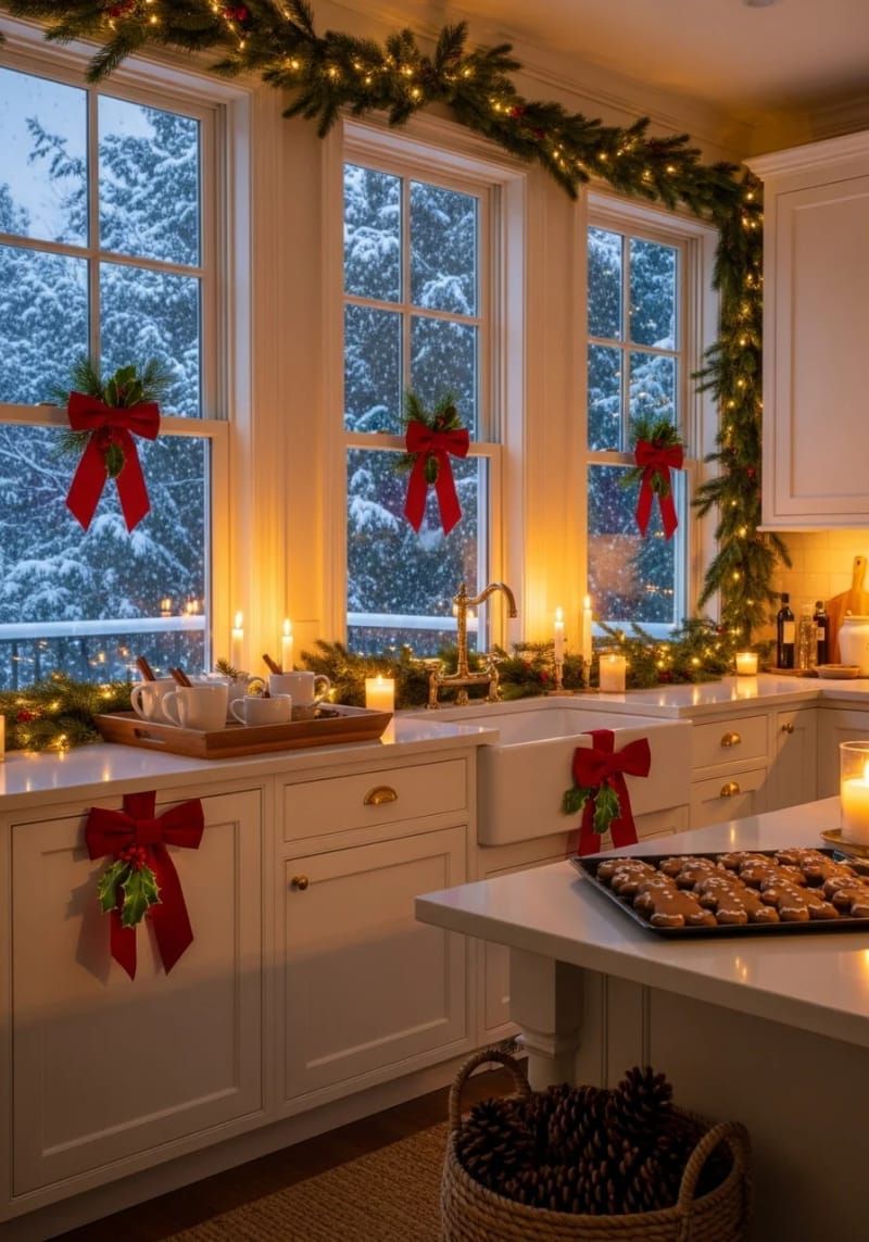 27. Velvet Bows on Cabinet Handles and Windows