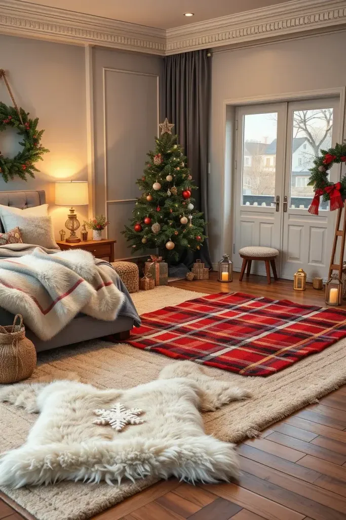 Layering Christmas Rugs and Carpets