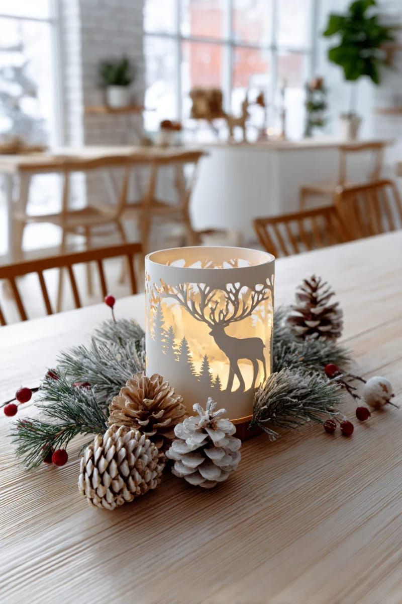 3. Frosted vellum reindeer luminary in Scandinavian style - photo 2