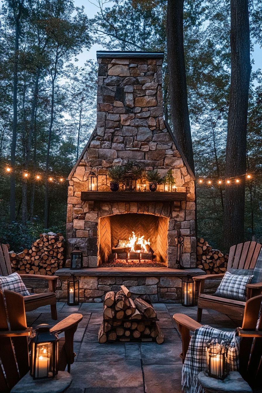 20. Pair Wood Storage With String Lights