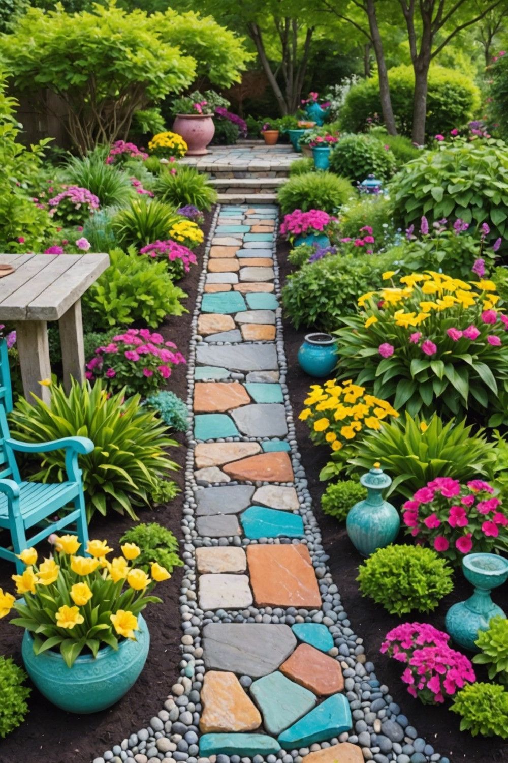 Colorful Border Stone Ideas