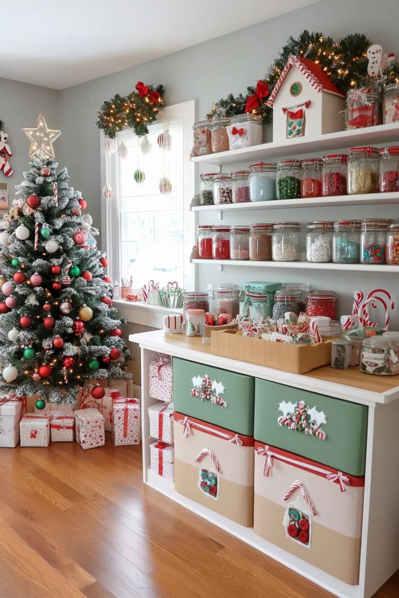 8. Gingerbread House Craft Storage Boxes