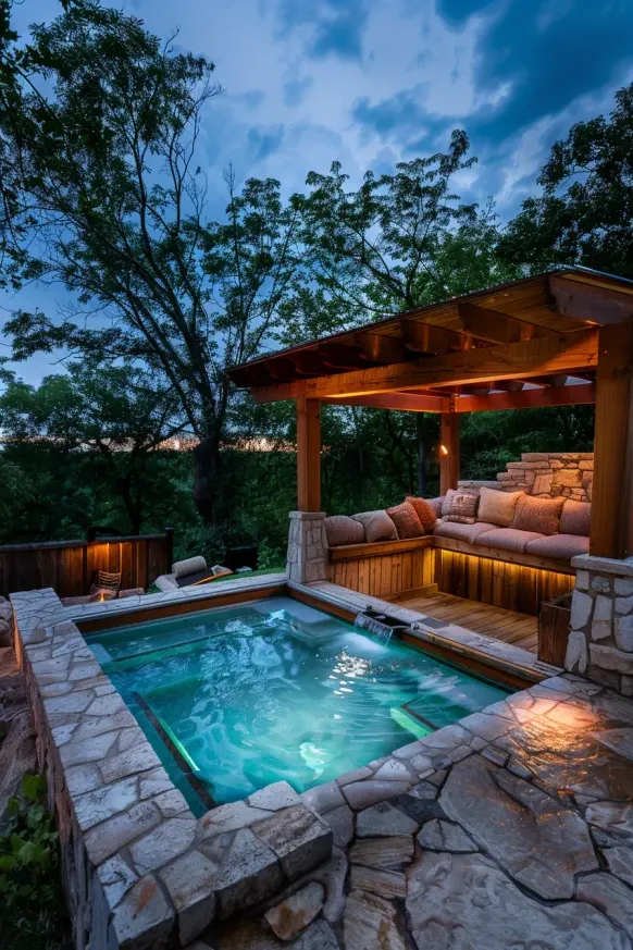 Stone Above Ground Pool Oasis