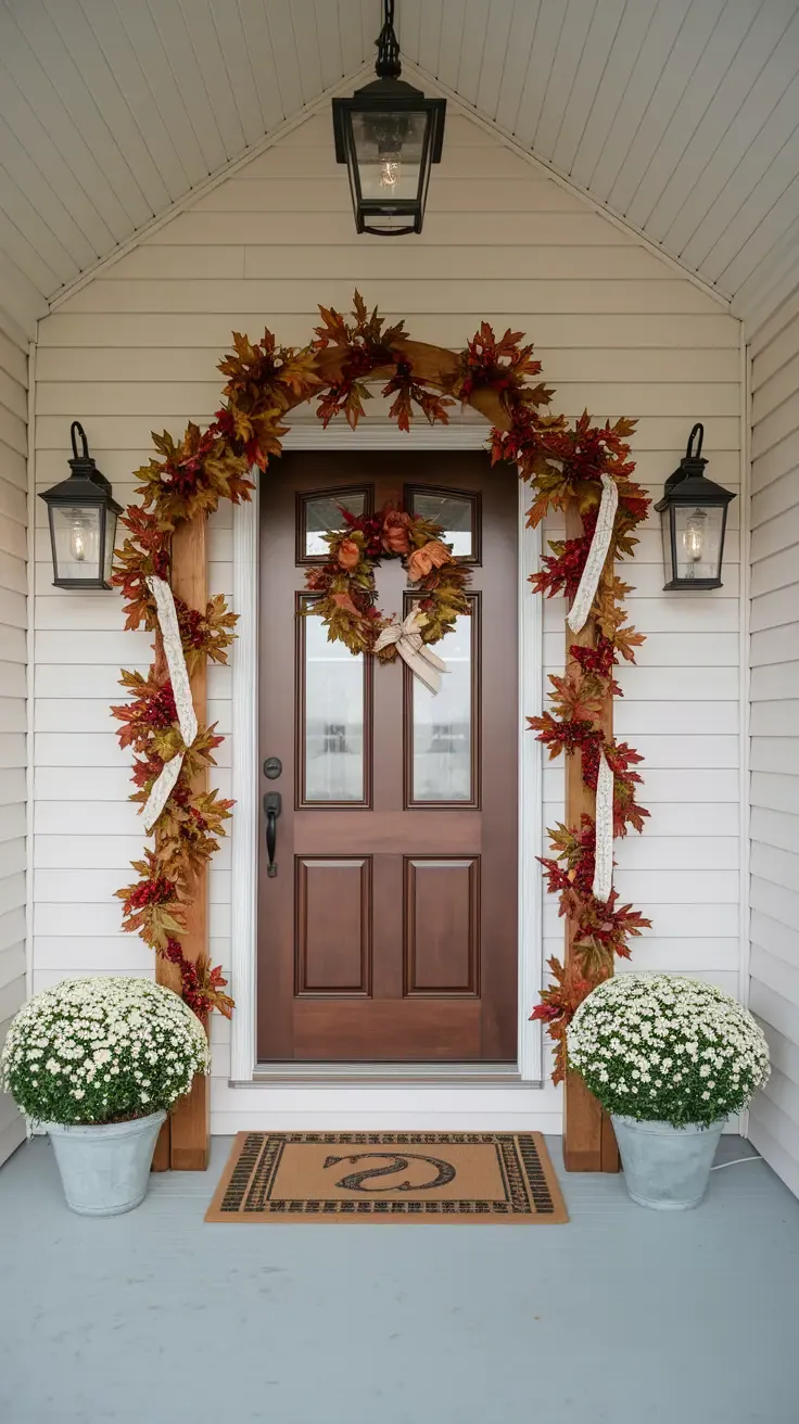 Autumn-Ready Front Porch Arch Ideas