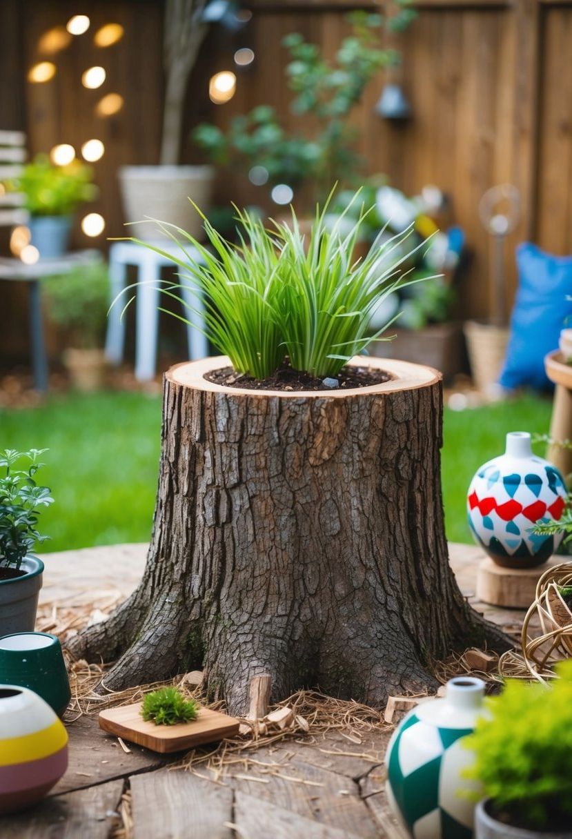 Repurposing a Tree Stump in the Garden