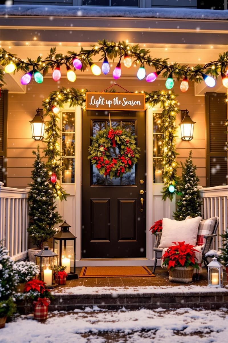 10. Light Bulb String Sign Reading Illuminate the Season