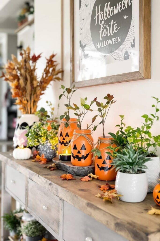 7. Glitter Jack-o'-Lantern Mason Jars - photo 2