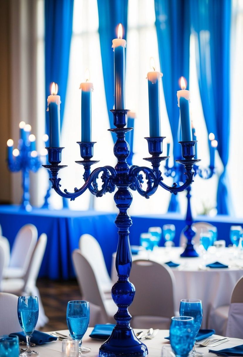 3) Blue Candelabra Charm