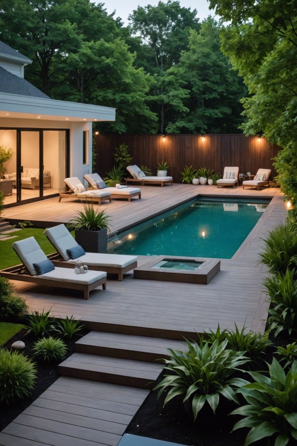 Semi-Inground Pool With Decking