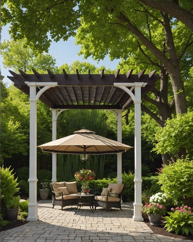Gazebo with a Pergola-Style Roof