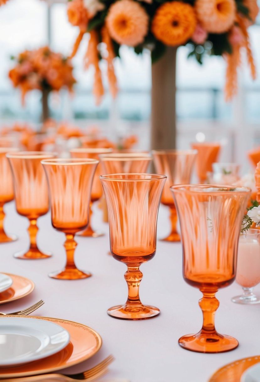13) Peach-Toned Drinking Glasses
