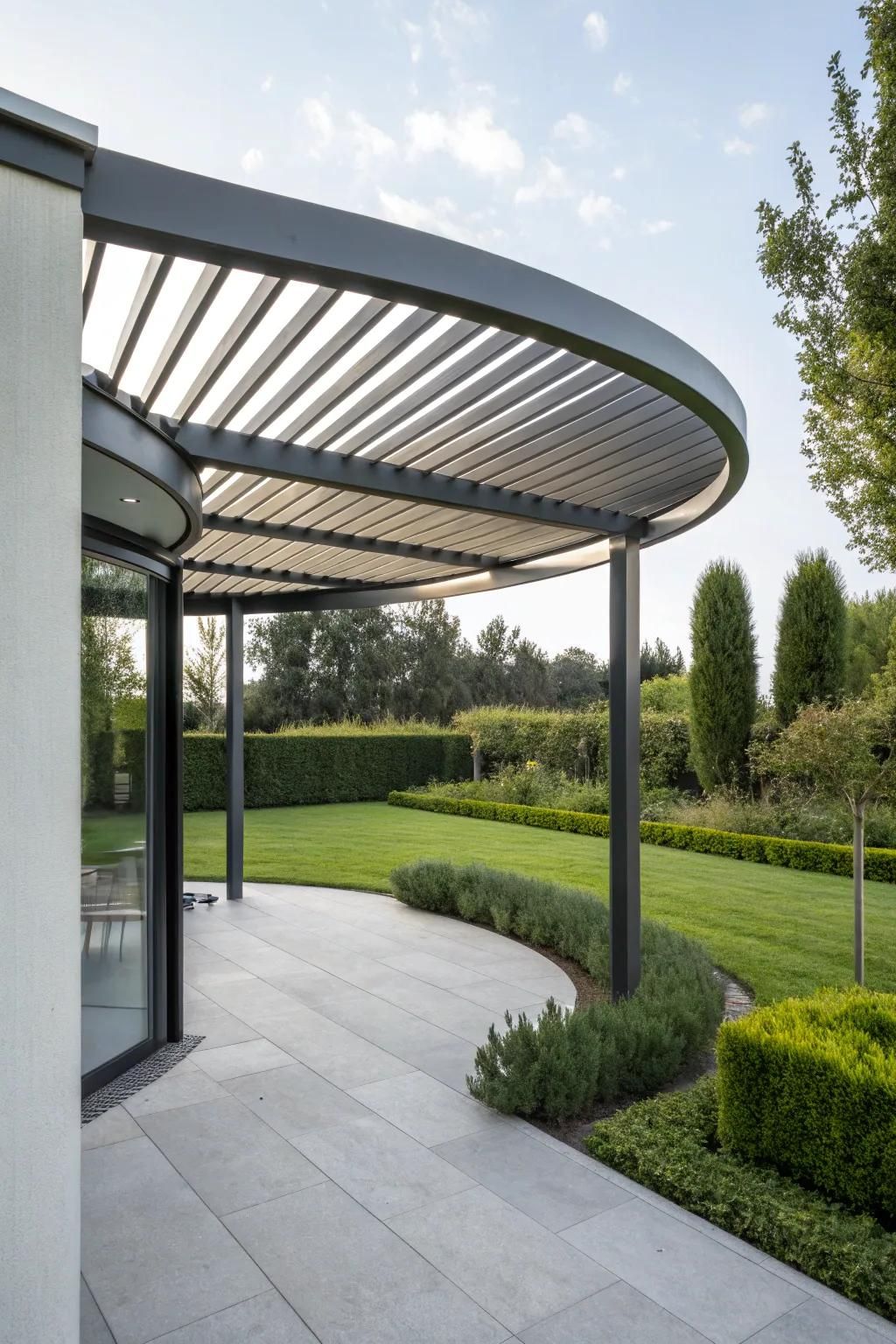 Sleek Modern Metal Pergola