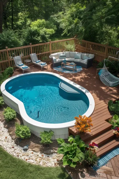 10. Cozy Poolside Seating