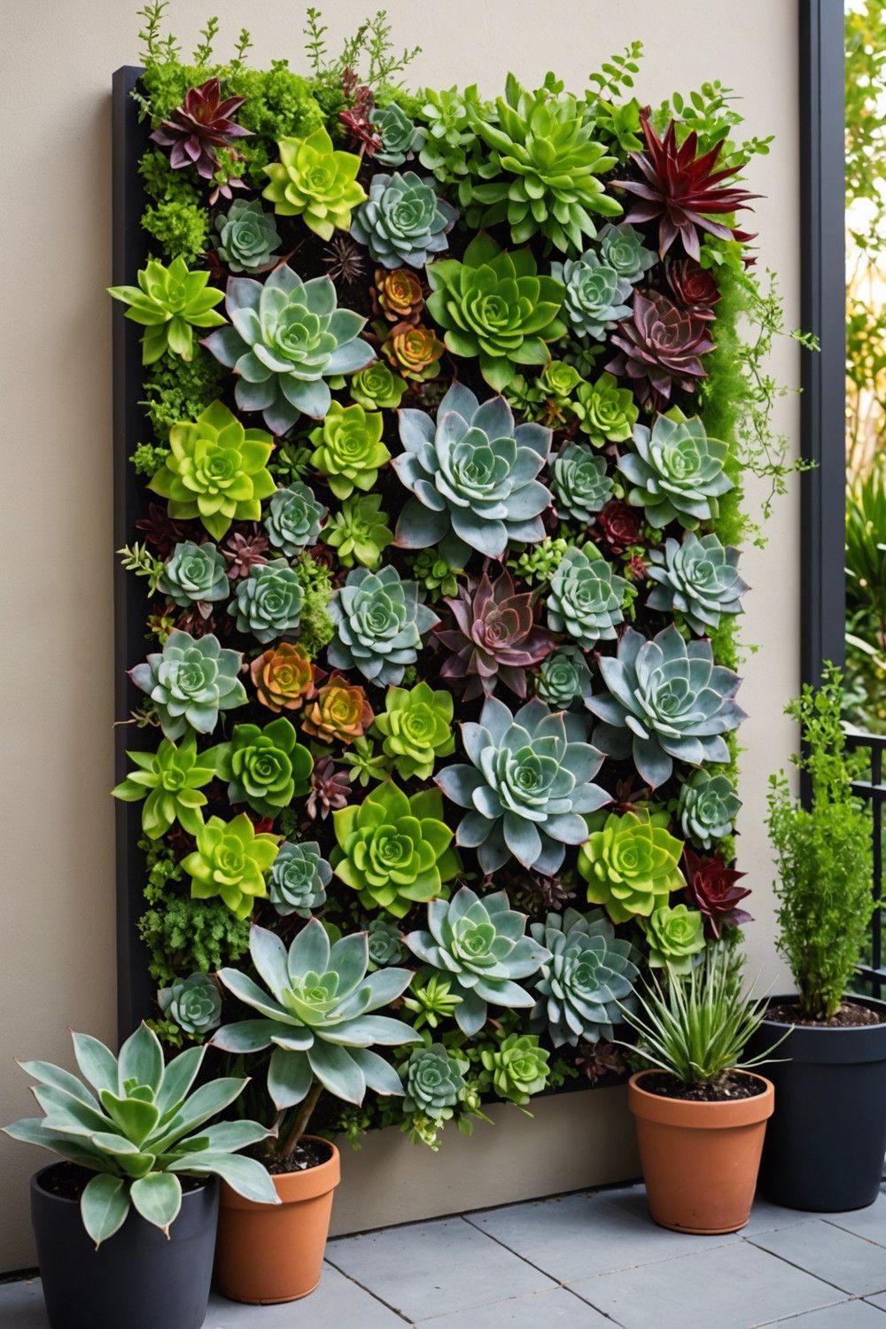 Vertical Gardens Using Succulents and Herbs