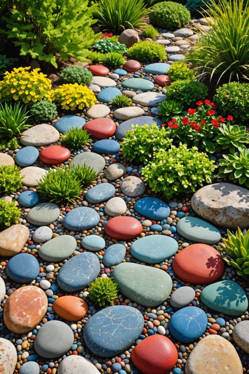 Arrange Colorful Pebbles Creatively