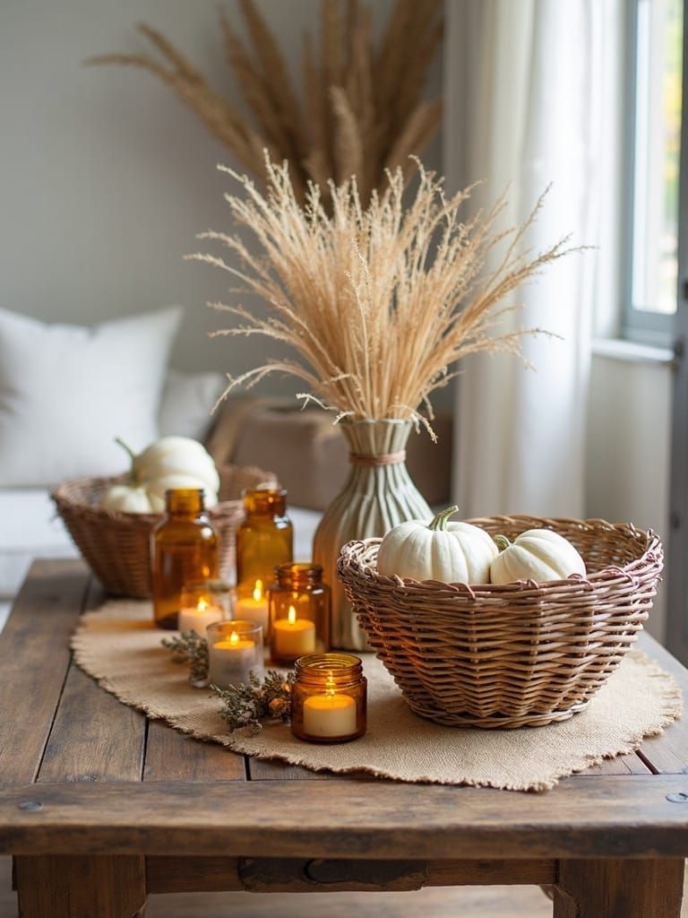 Style Coffee Tables With Baskets and Seasonal Touches