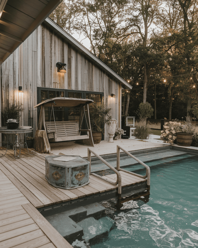 14. Farmhouse-Style Pool with Barnwood Accents - photo 2