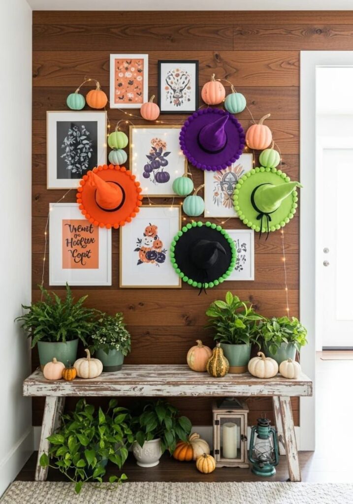 9. Pompom-Trimmed Witch Hat Hangings - photo 2
