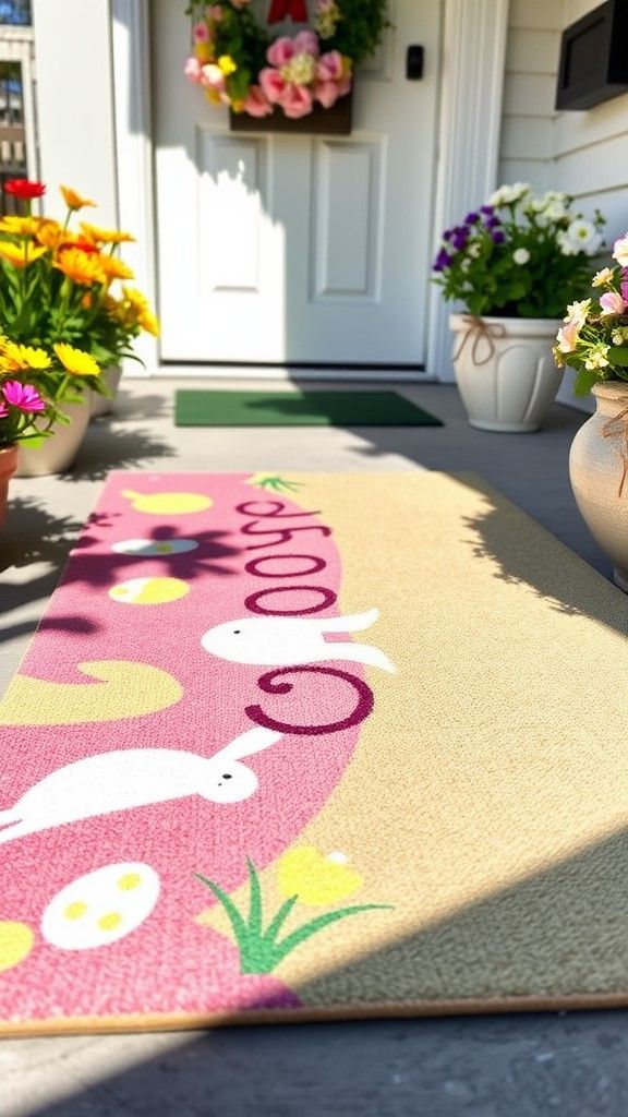 2 Cheerful Painted Welcome Mats