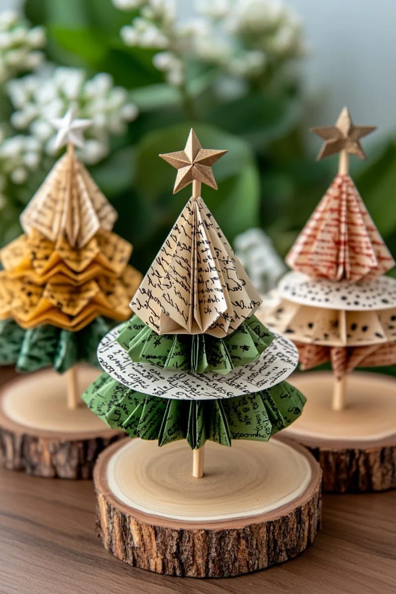 19. Sheet Music Cone Tree Topped with a Star
